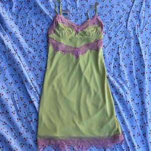 Brand new Toger Mist mini pink and yellow slip dress
